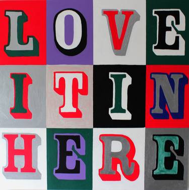Original Modern Typography Paintings by Jacqueline Uitzinger