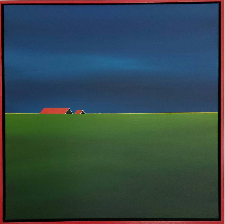 Original Minimalism Landscape Painting by Nelly Van Nieuwenhuijzen