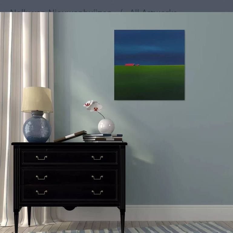 Original Minimalism Landscape Painting by Nelly Van Nieuwenhuijzen