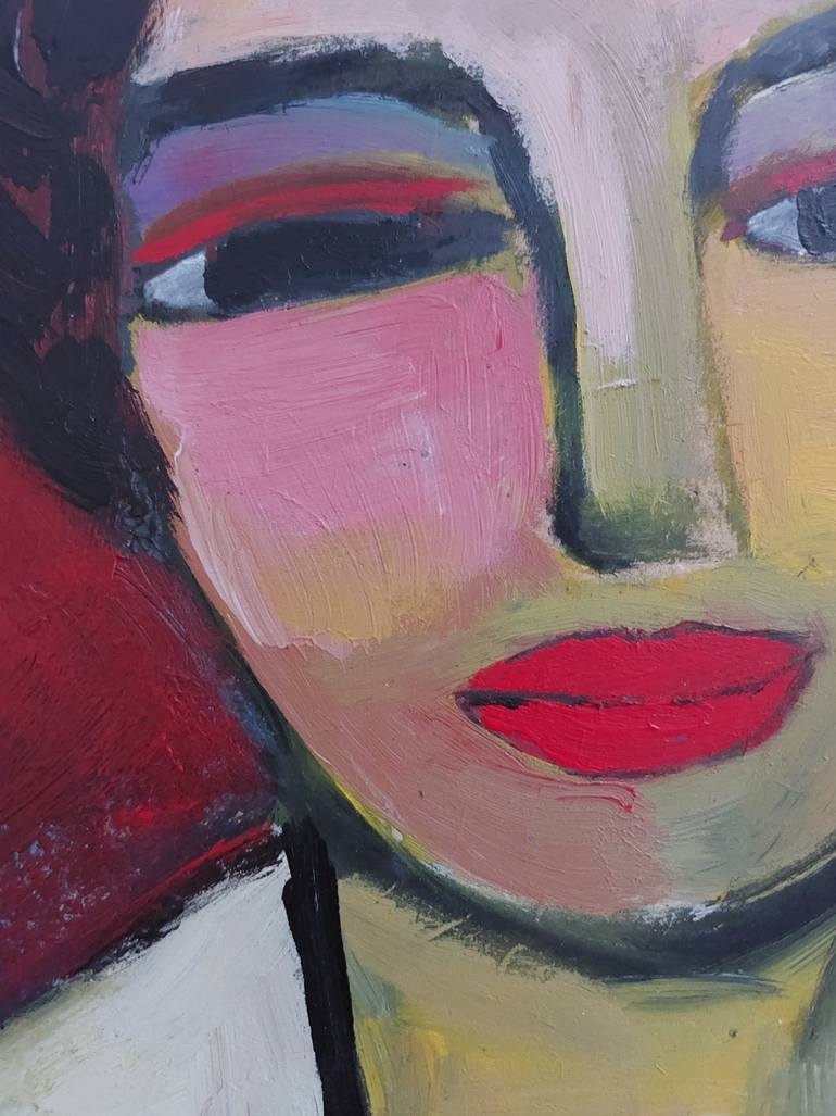 Original Expressionism Women Painting by Nelly Van Nieuwenhuijzen