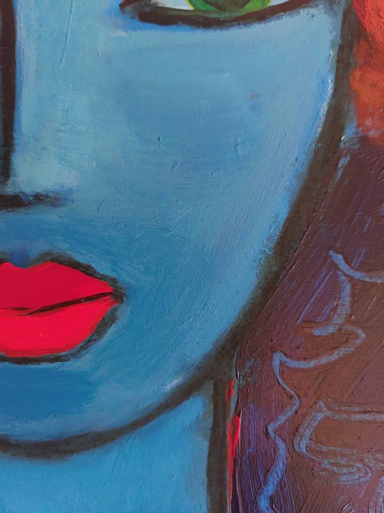 Original Surrealism Women Painting by Nelly Van Nieuwenhuijzen