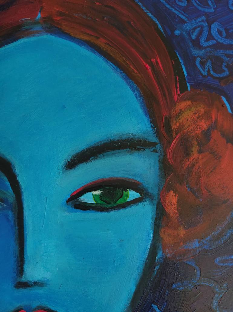 Original Surrealism Women Painting by Nelly Van Nieuwenhuijzen