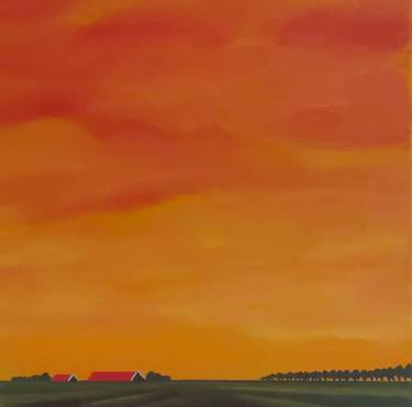 Original Minimalism Landscape Painting by Nelly Van Nieuwenhuijzen