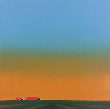 Original Minimalism Landscape Painting by Nelly Van Nieuwenhuijzen