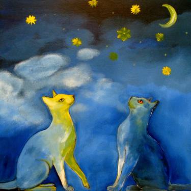 Two cats in a starry night (special offer) thumb