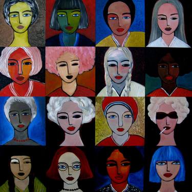 Print of Pop Art Women Paintings by Nelly van Nieuwenhuijzen