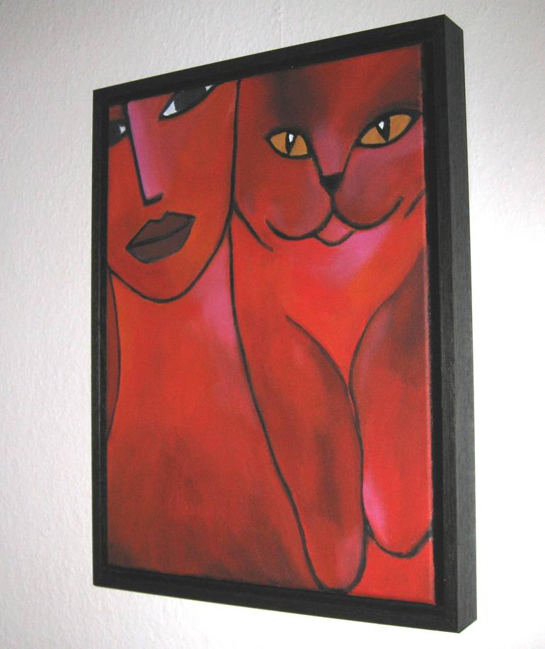 Original Modern Cats Painting by Nelly van Nieuwenhuijzen