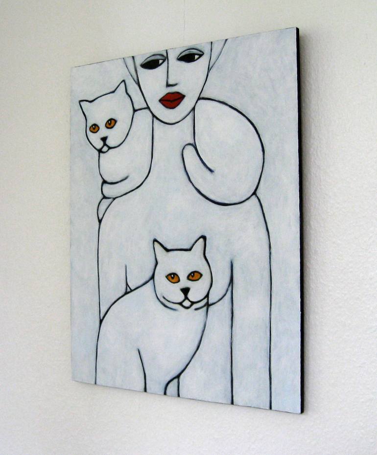 Original Modern Cats Painting by Nelly van Nieuwenhuijzen