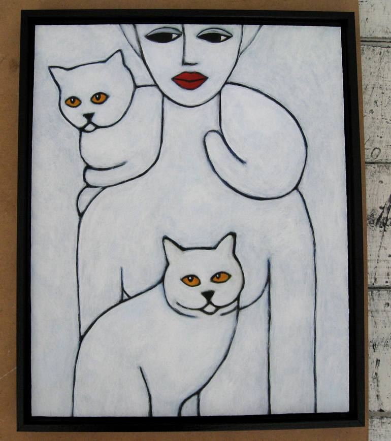 Original Modern Cats Painting by Nelly van Nieuwenhuijzen