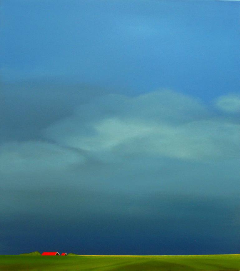 Original Minimalism Landscape Painting by Nelly Van Nieuwenhuijzen