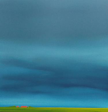 Saatchi Art Artist Nelly van Nieuwenhuijzen; Painting, “Red roofs, green fields” #art