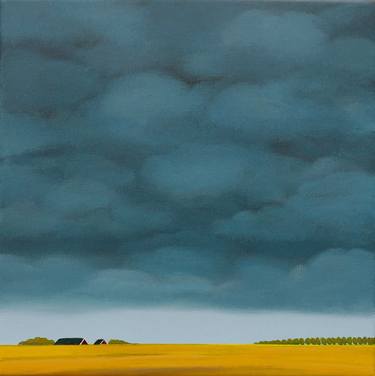 Saatchi Art Artist Nelly van Nieuwenhuijzen; Painting, “Dark clouds, golden wheat” #art