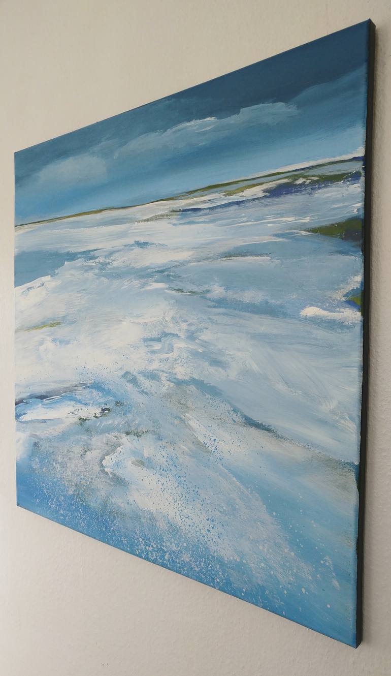 Original Impressionism Seascape Painting by Nelly Van Nieuwenhuijzen