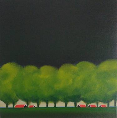 Saatchi Art Artist Nelly van Nieuwenhuijzen; Paintings, “Bomendijk (dike with trees)” #art