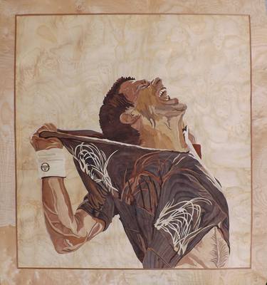 Djokovic - marquetry work (from the Enigma Djokovic diptych) thumb
