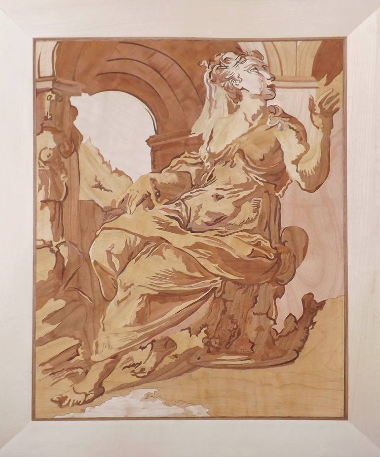 Marquetry interpretation - Allegorie femine  - Francesco Salviati - Print