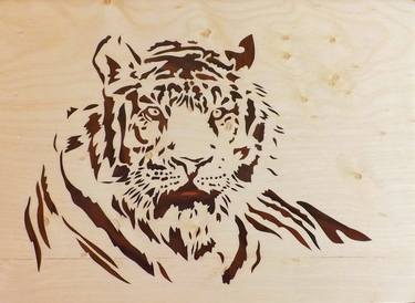 Tiger - marquetry work thumb