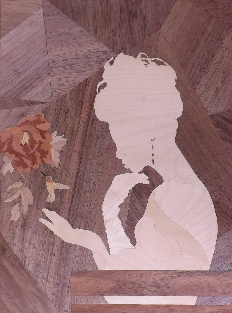 Lady (marquetry work) - Print