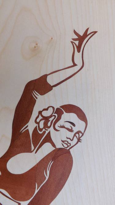 Flamenco girl - segment (marquetry work) thumb