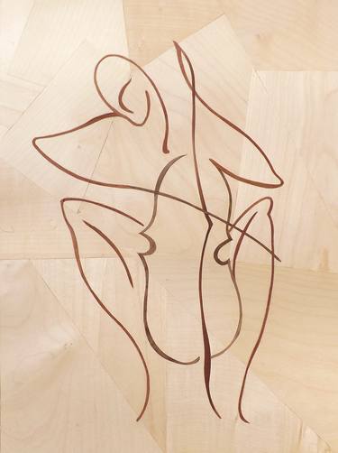 Women cellist (marquetry work) thumb