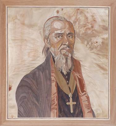 Marquetry portrait of Historical Figure - Lukijan Mušicki (1777-1837) thumb