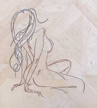 The girl on the shore (marquetry work) thumb