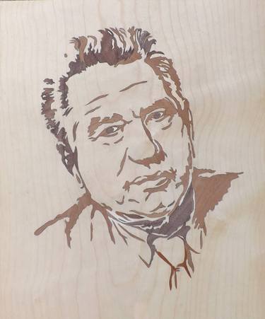 Chinghiz Aitmatov (marquetry work) - Limited Edition 1 of 1 thumb
