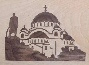 Saint Sava Orthodox Cathedral Belgrade (marquetry work) - Limited Edition of 2 thumb