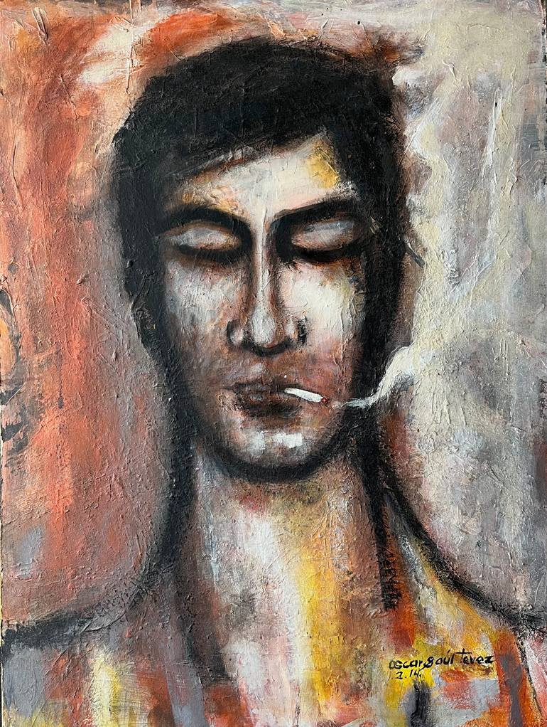 Original Expressionism People Painting by Oscar Tevez