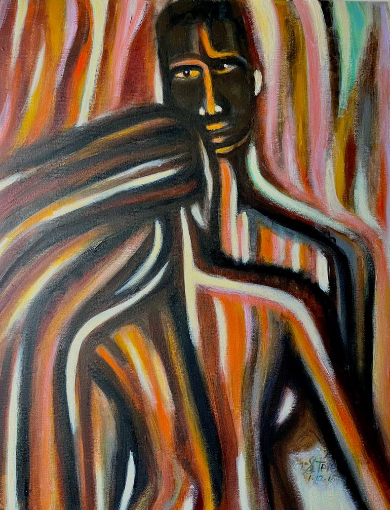 Original Abstract Expressionism People Painting by Oscar Tevez