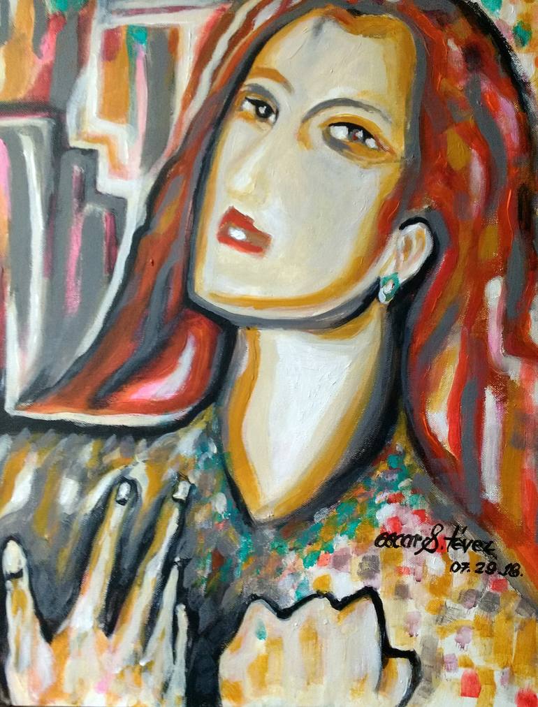 Original Abstract People Painting by Oscar Tevez