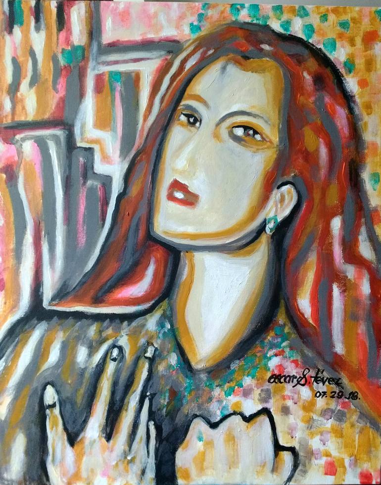 Original Abstract People Painting by Oscar Tevez
