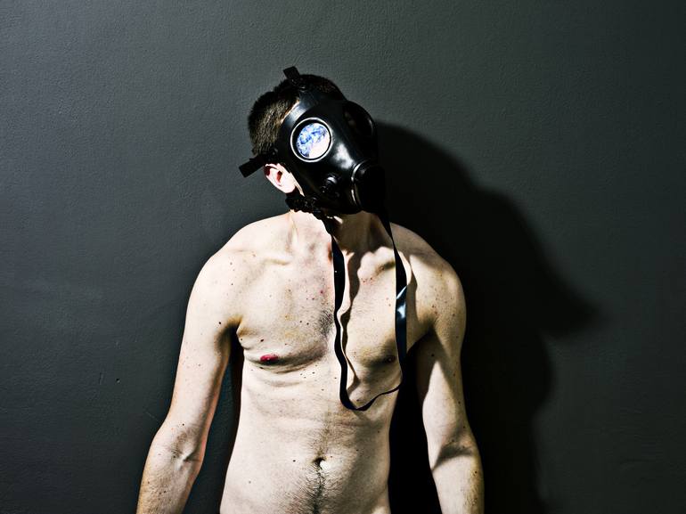 Gas Mask in the Miami Design District Photography by Wick Beavers