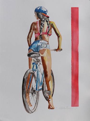 Print of Abstract Expressionism Bicycle Paintings by Donatella Marraoni