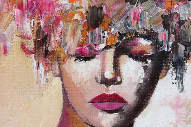 Original Abstract Expressionism Portrait Painting by Donatella Marraoni