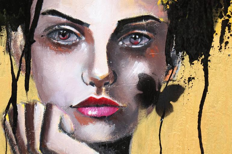 Original Abstract Expressionism Portrait Painting by Donatella Marraoni