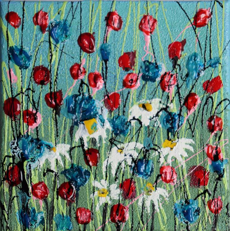 Original Abstract Expressionism Floral Painting by Donatella Marraoni