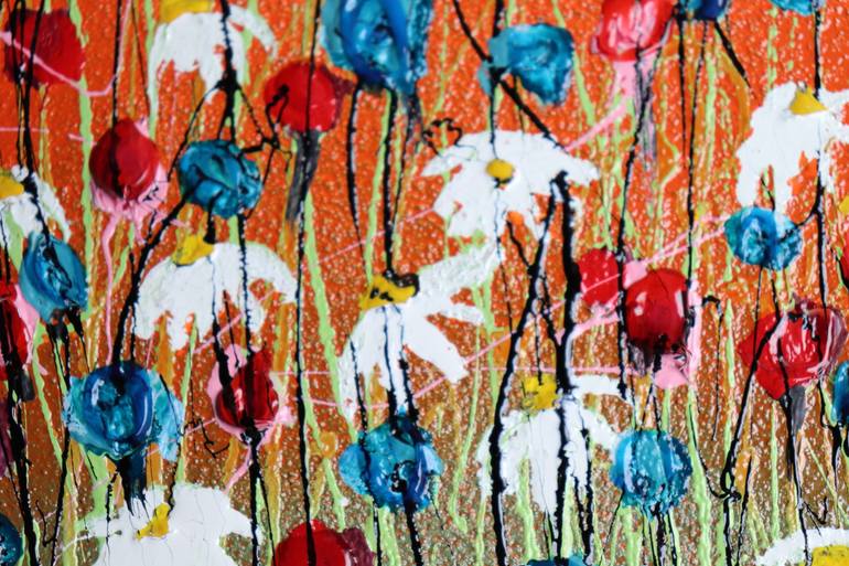 Original Abstract Expressionism Floral Painting by Donatella Marraoni