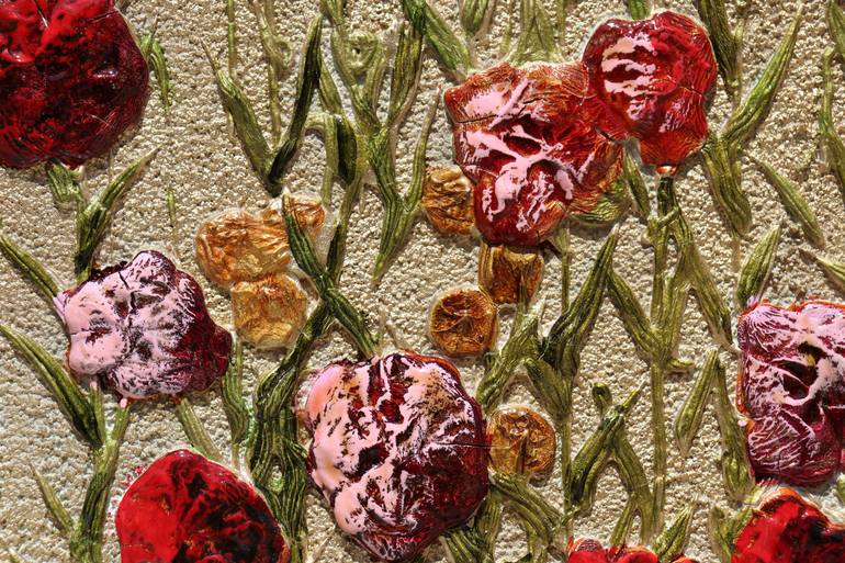 Original Abstract Expressionism Floral Painting by Donatella Marraoni