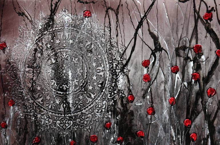 Original Abstract Expressionism Floral Painting by Donatella Marraoni