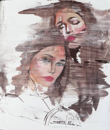 Original Abstract Expressionism Portrait Paintings by Donatella Marraoni