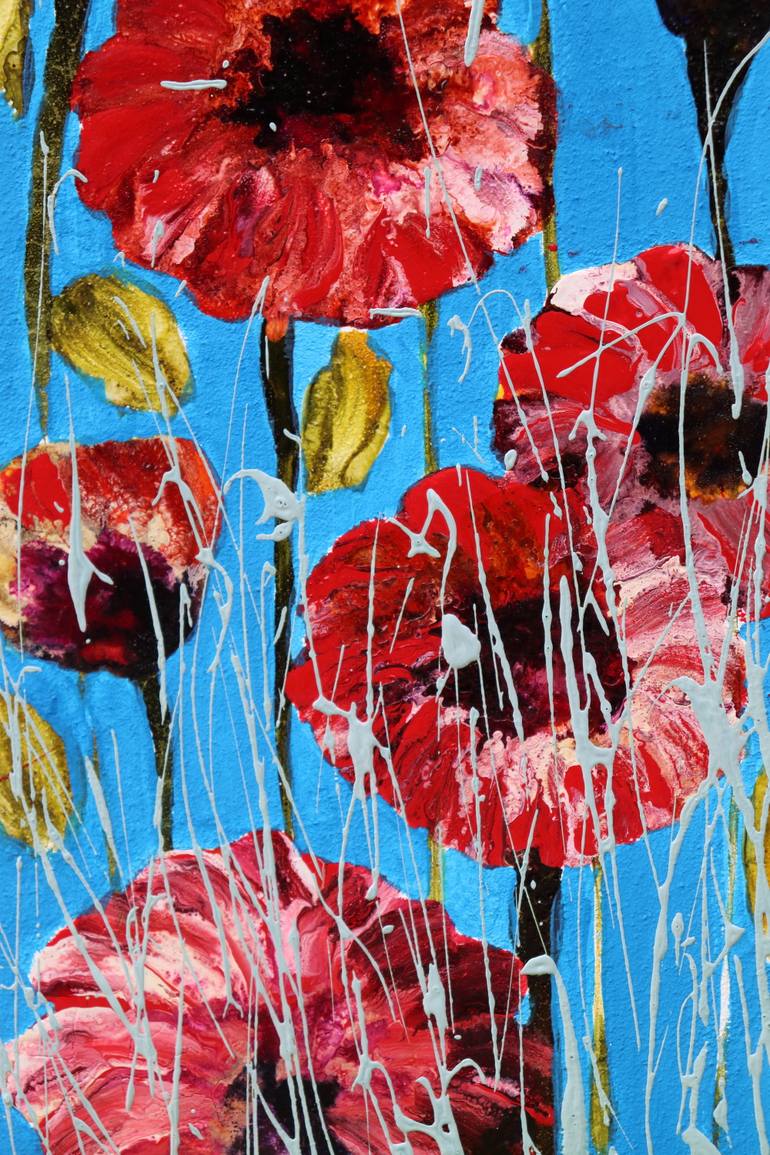 Original Abstract Expressionism Floral Painting by Donatella Marraoni