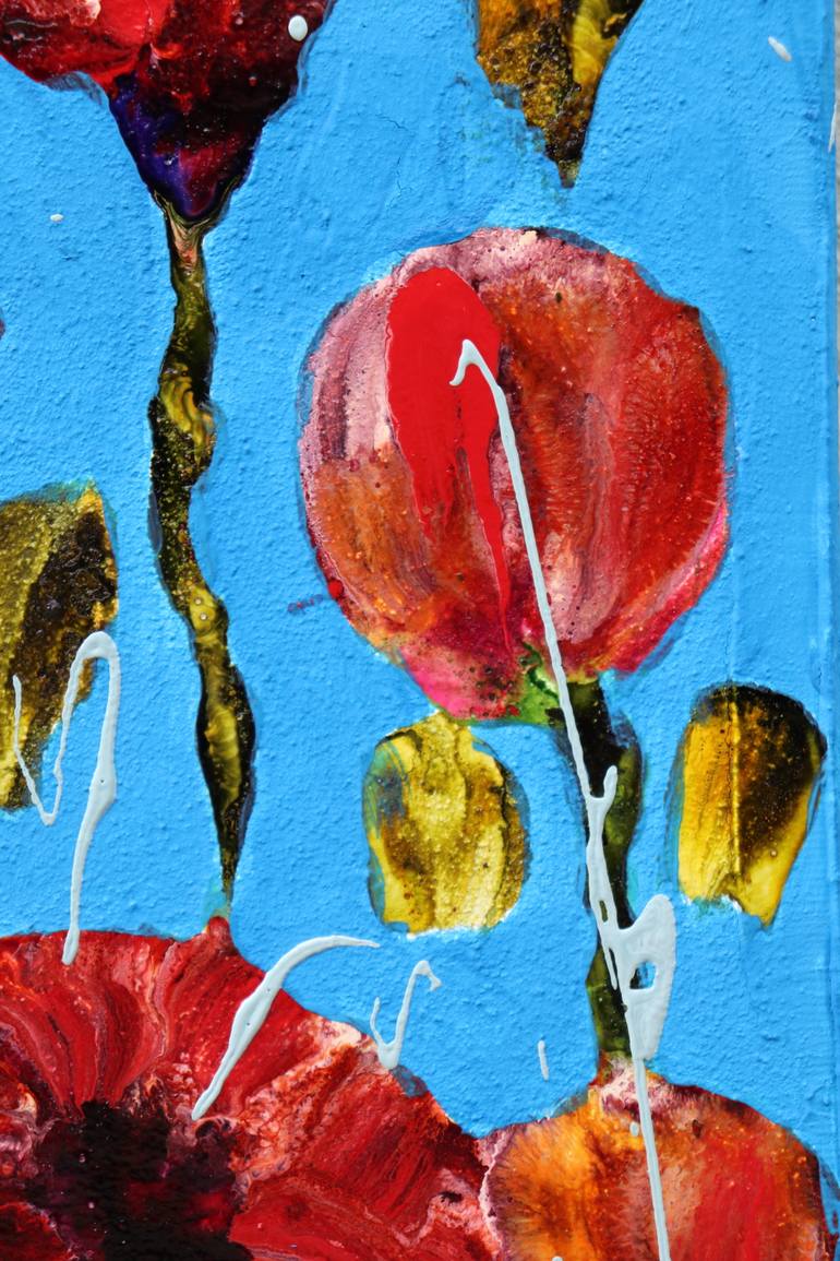 Original Abstract Expressionism Floral Painting by Donatella Marraoni