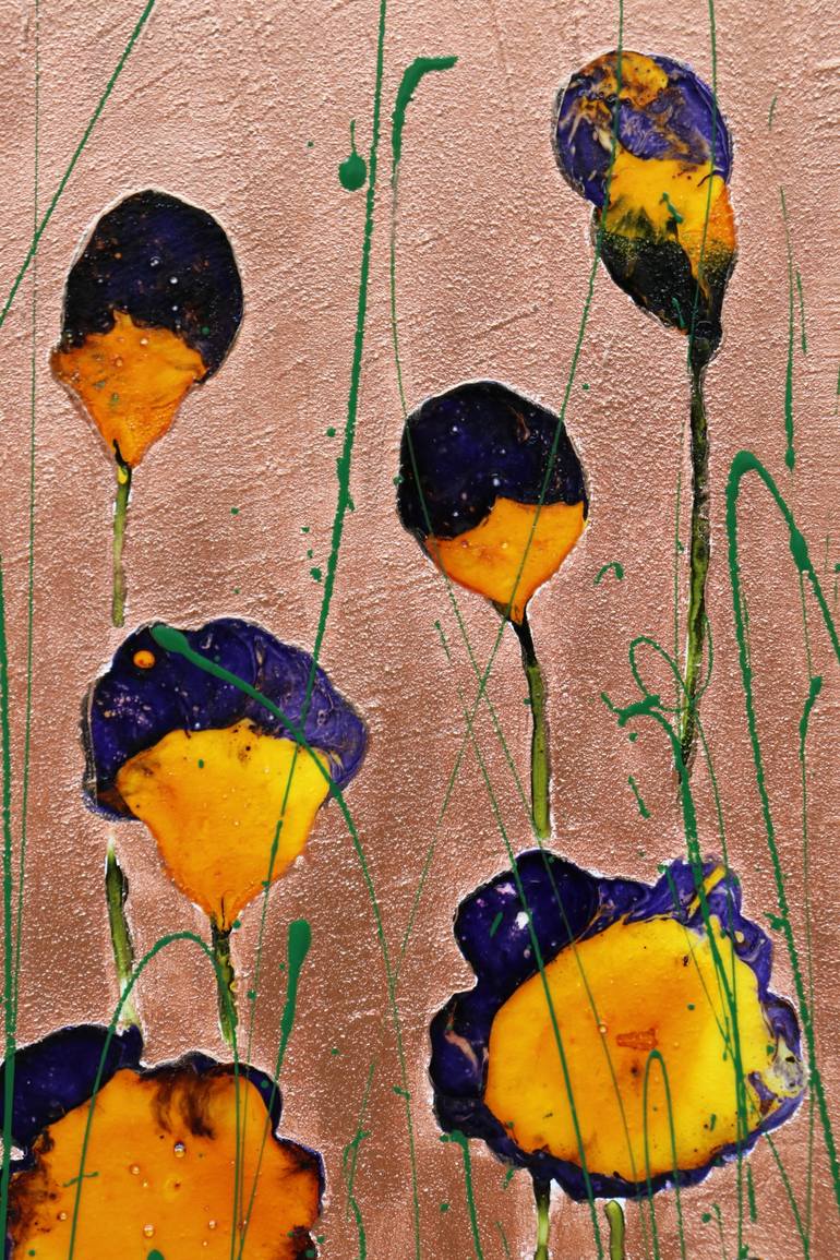 Original Abstract Expressionism Floral Painting by Donatella Marraoni