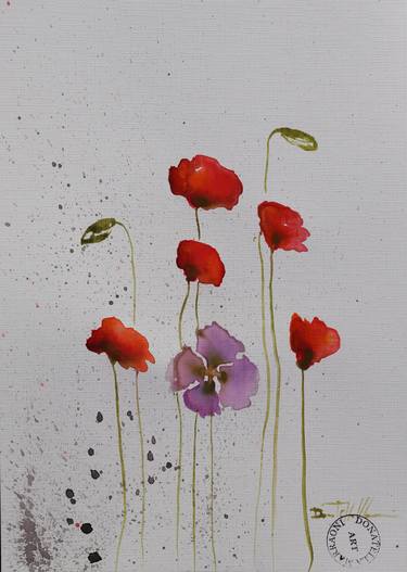 Original Minimalism Floral Paintings by Donatella Marraoni