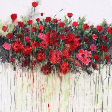 Original Abstract Expressionism Floral Paintings by Donatella Marraoni