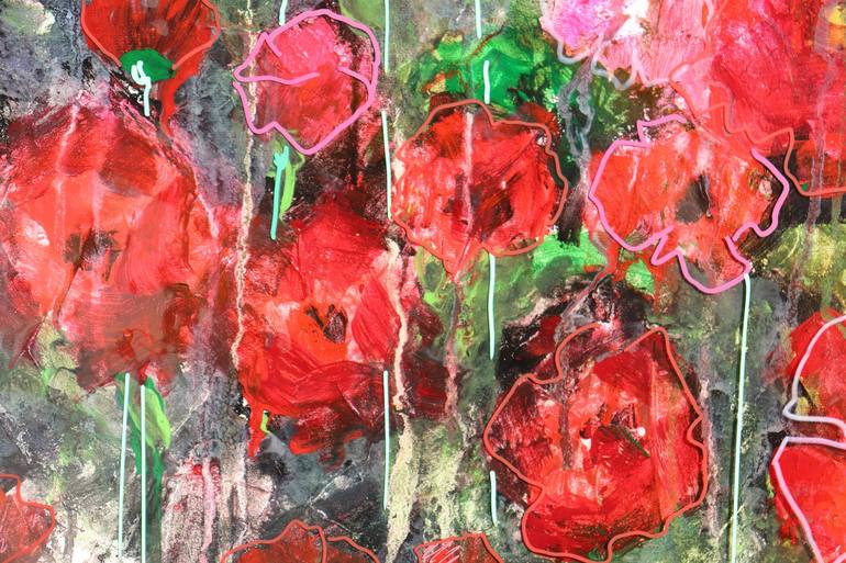 Original Abstract Expressionism Floral Painting by Donatella Marraoni