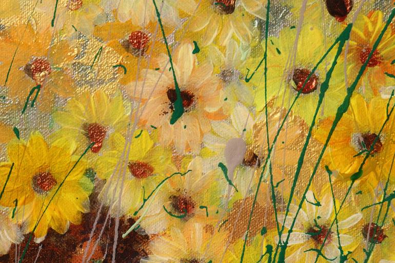 Original Abstract Expressionism Floral Painting by Donatella Marraoni