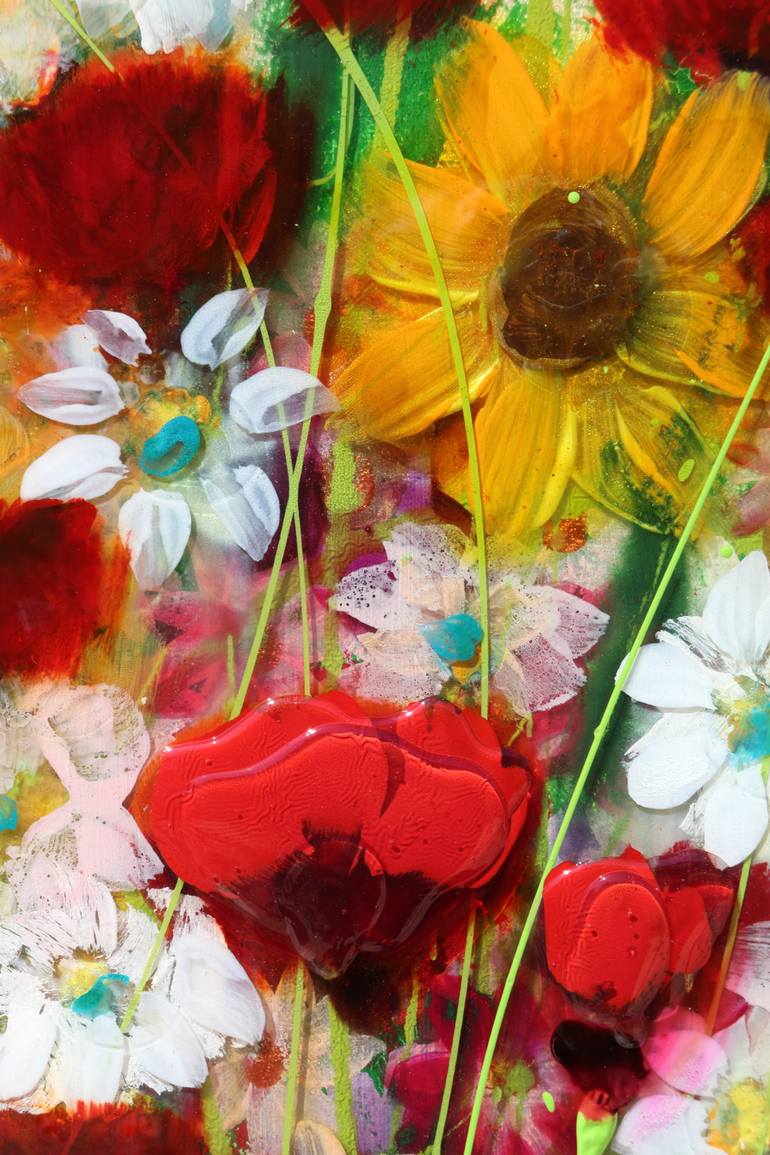 Original Abstract Expressionism Floral Painting by Donatella Marraoni