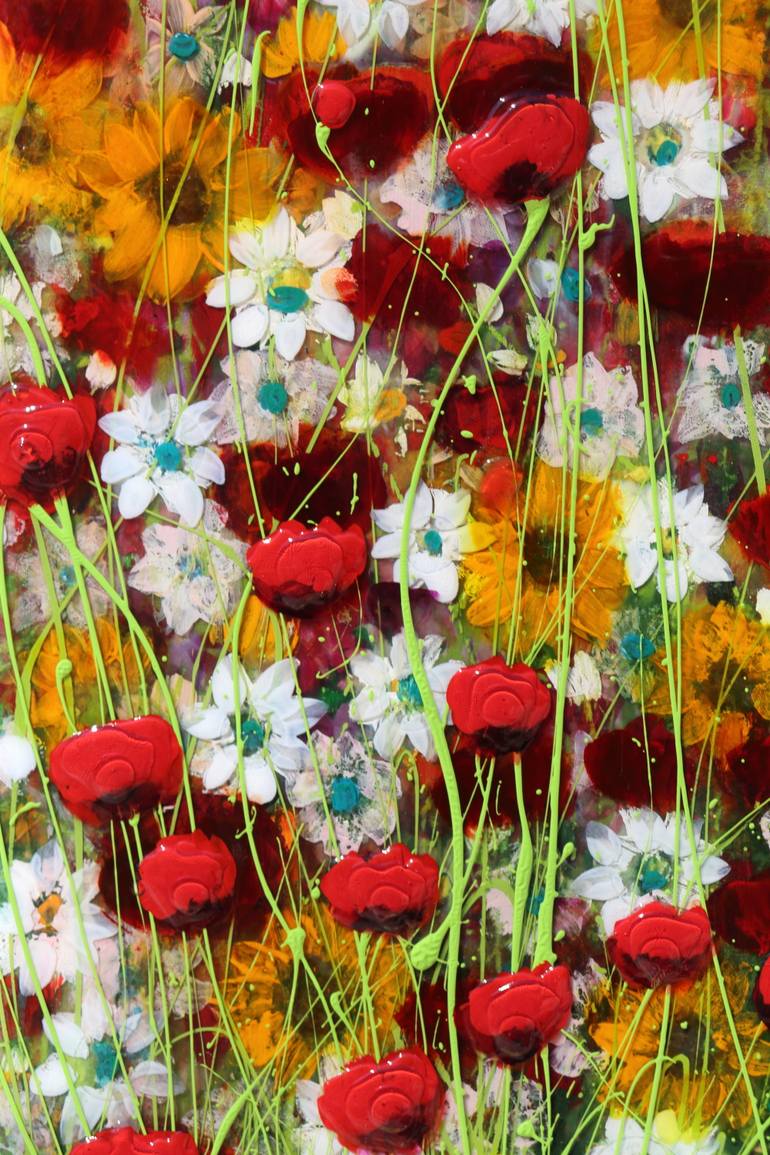 Original Abstract Expressionism Floral Painting by Donatella Marraoni